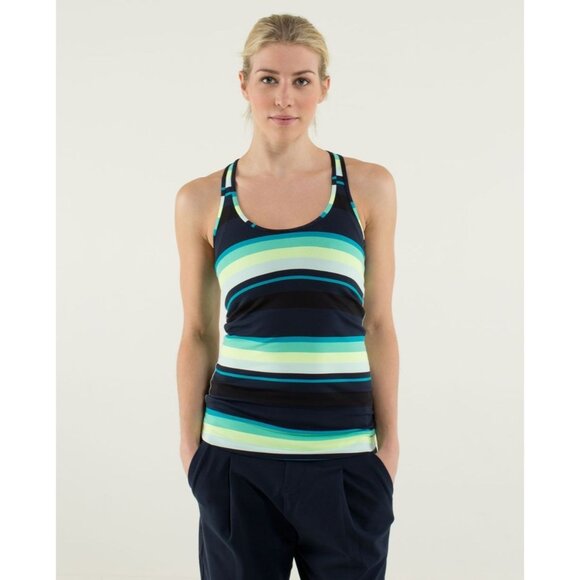 Lululemon Cool Racerback Assorted Stripe Surge Size small - Picture 1 of 6